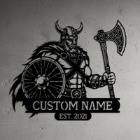 Custom Viking Warrior Metal Sign