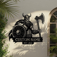Custom Viking Warrior Metal Sign