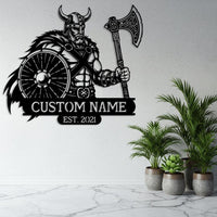 Custom Viking Warrior Metal Sign