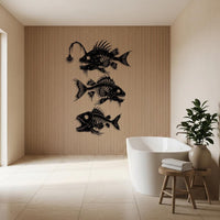 Metal Fish Skeleton Wall Art