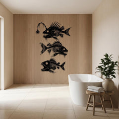 Metal Fish Skeleton Wall Art