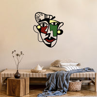 Modern Picasso Face Metal Wall Art