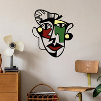 Modern Picasso Face Metal Wall Art