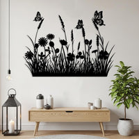 Butterfly Flower Metal Wall Art