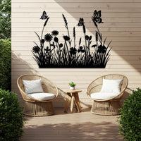 Butterfly Flower Metal Wall Art