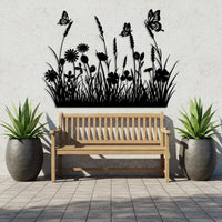 Butterfly Flower Metal Wall Art