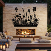 Butterfly Flower Metal Wall Art