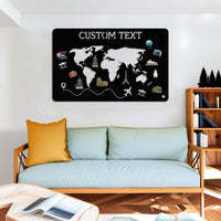 Custom World Map Metal Sign