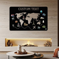 Custom World Map Metal Sign