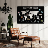 Custom World Map Metal Sign