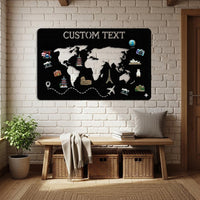 Custom World Map Metal Sign