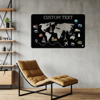Custom World Map Metal Sign
