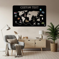 Custom World Map Metal Sign