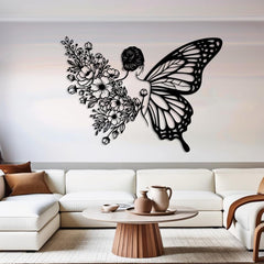 Butterfly Woman Metal Wall Art