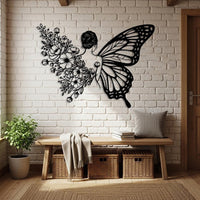 Butterfly Woman Metal Wall Art