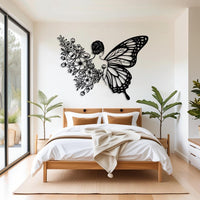 Butterfly Woman Metal Wall Art