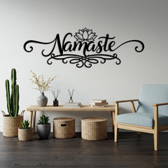 Namaste Wall Art with Lotus Flowers
