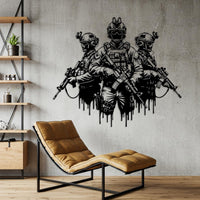 Tactical Soldiers Metal Wall Decor