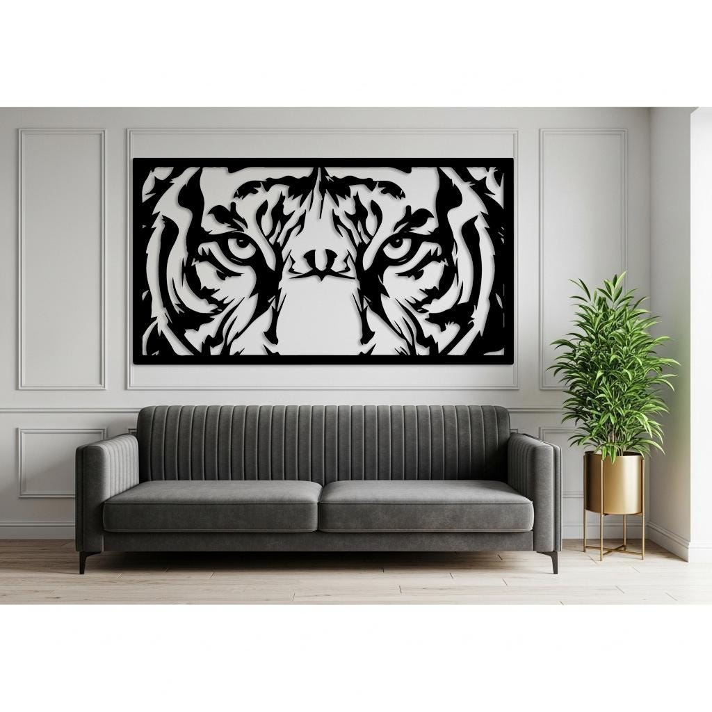 Tiger Face Metal Wall Art