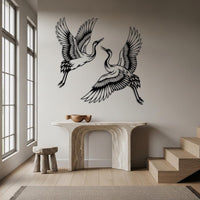 Flying Crane Metal Wall Art