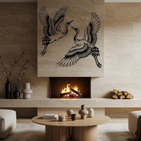 Flying Crane Metal Wall Art