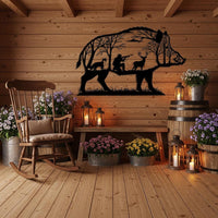Wild Boar Hunting Metal Wall Art