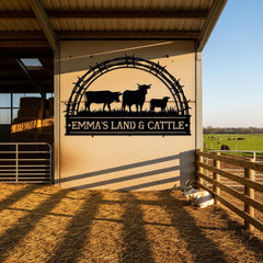 Custom Cattle Ranch Metal Sign