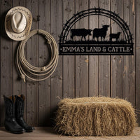 Custom Cattle Ranch Metal Sign