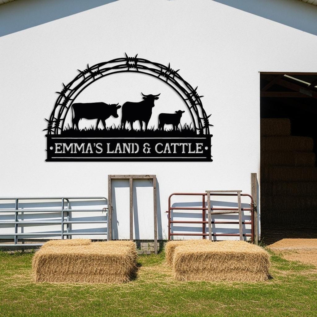 Custom Cattle Ranch Metal Sign