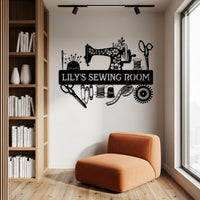 Personalized Sewing Room Metal Sign