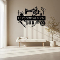 Personalized Sewing Room Metal Sign