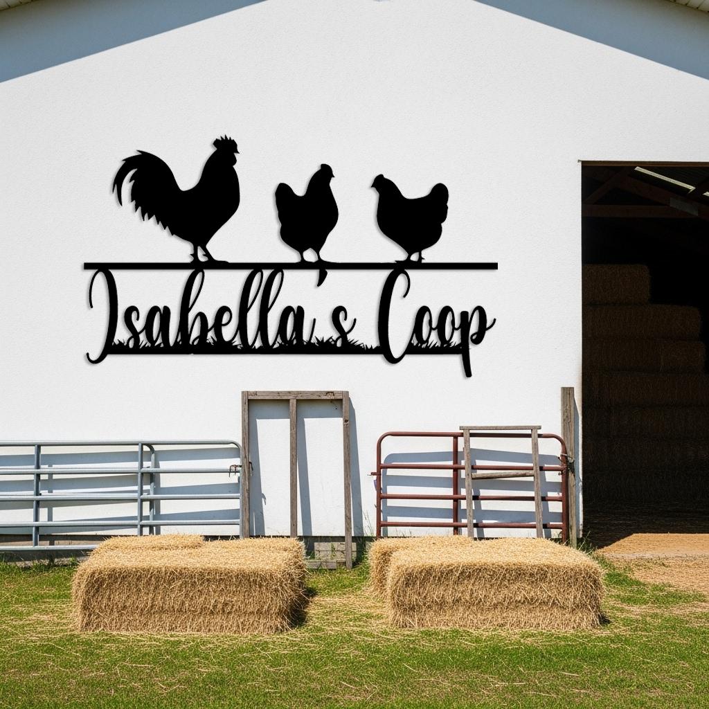 Custom Chicken Coop Metal Sign