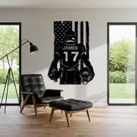 Custom Football Player Metal Wall Art