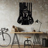 Custom Football Player Metal Wall Art