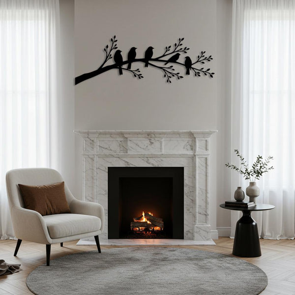 Birds on Branch Metal Wall Art