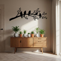 Birds on Branch Metal Wall Art