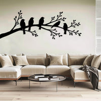Birds on Branch Metal Wall Art