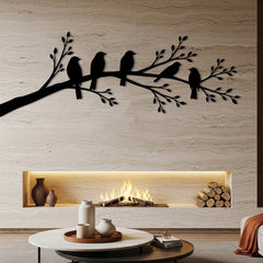 Birds on Branch Metal Wall Art