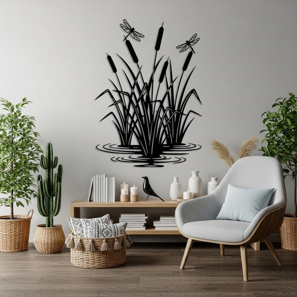 Cattails With Dragonfly Wall Decor