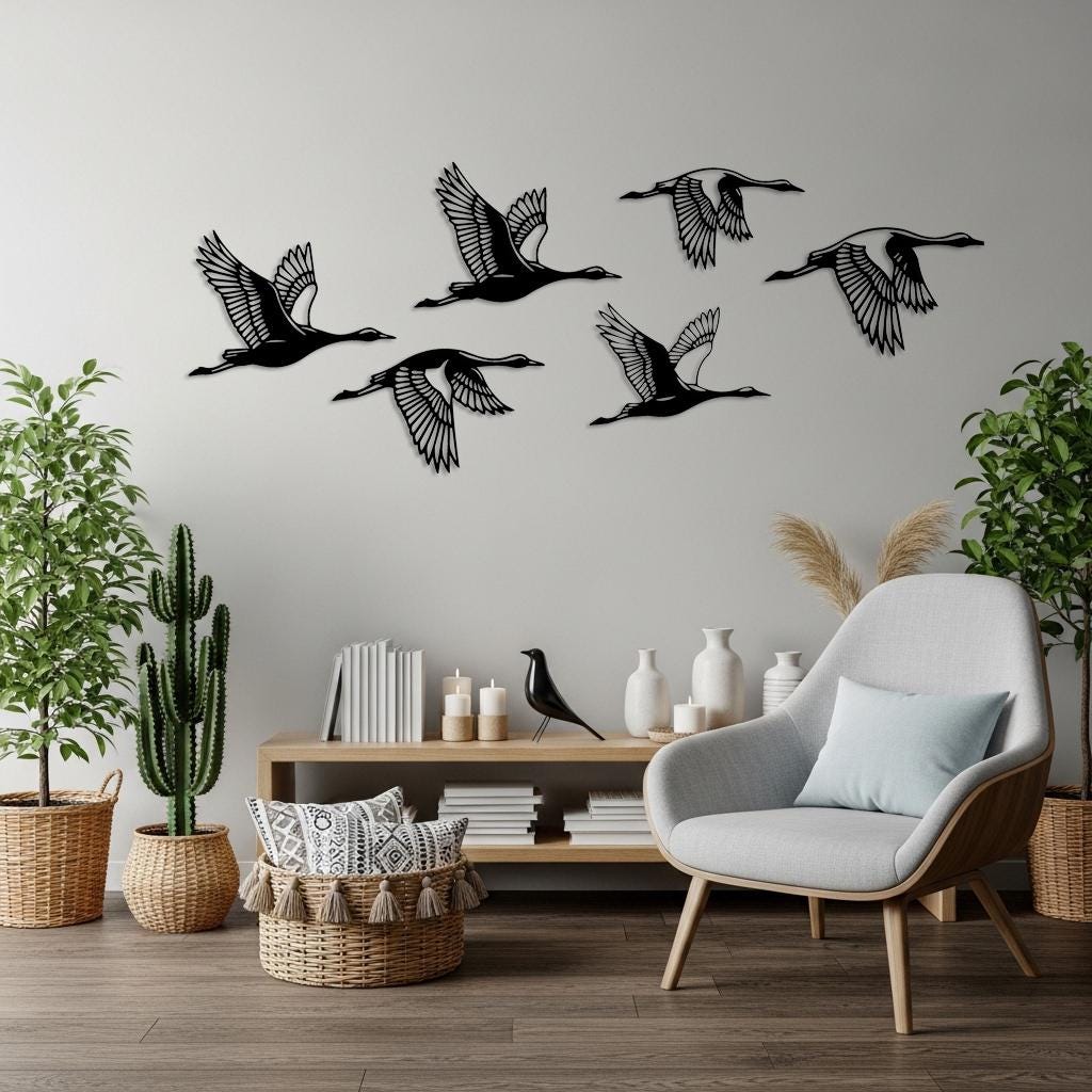 Flying Goose Metal Wall Art Set of 6