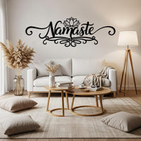 Namaste Wall Art with Lotus Flowers
