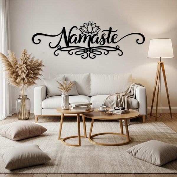 Namaste Wall Art with Lotus Flowers