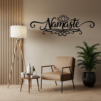 Namaste Wall Art with Lotus Flowers