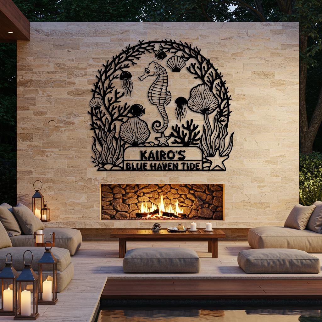 Seahorse Custom Metal Sign