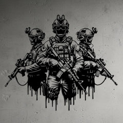 Tactical Soldiers Metal Wall Decor