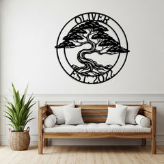Custom Bonsai Tree Metal Sign