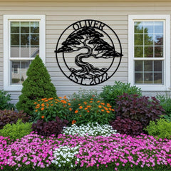 Custom Bonsai Tree Metal Sign