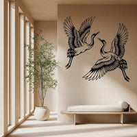 Flying Crane Metal Wall Art