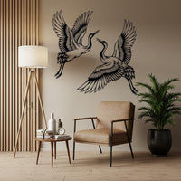 Flying Crane Metal Wall Art