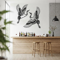 Flying Crane Metal Wall Art